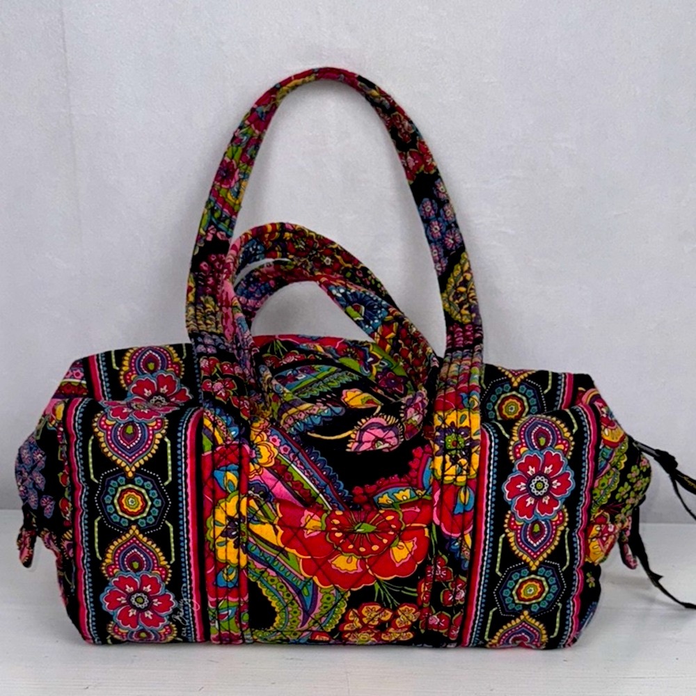 Vera Bradley Symphony in Hue Patterned Hand Bag Barrel Duffel Purse